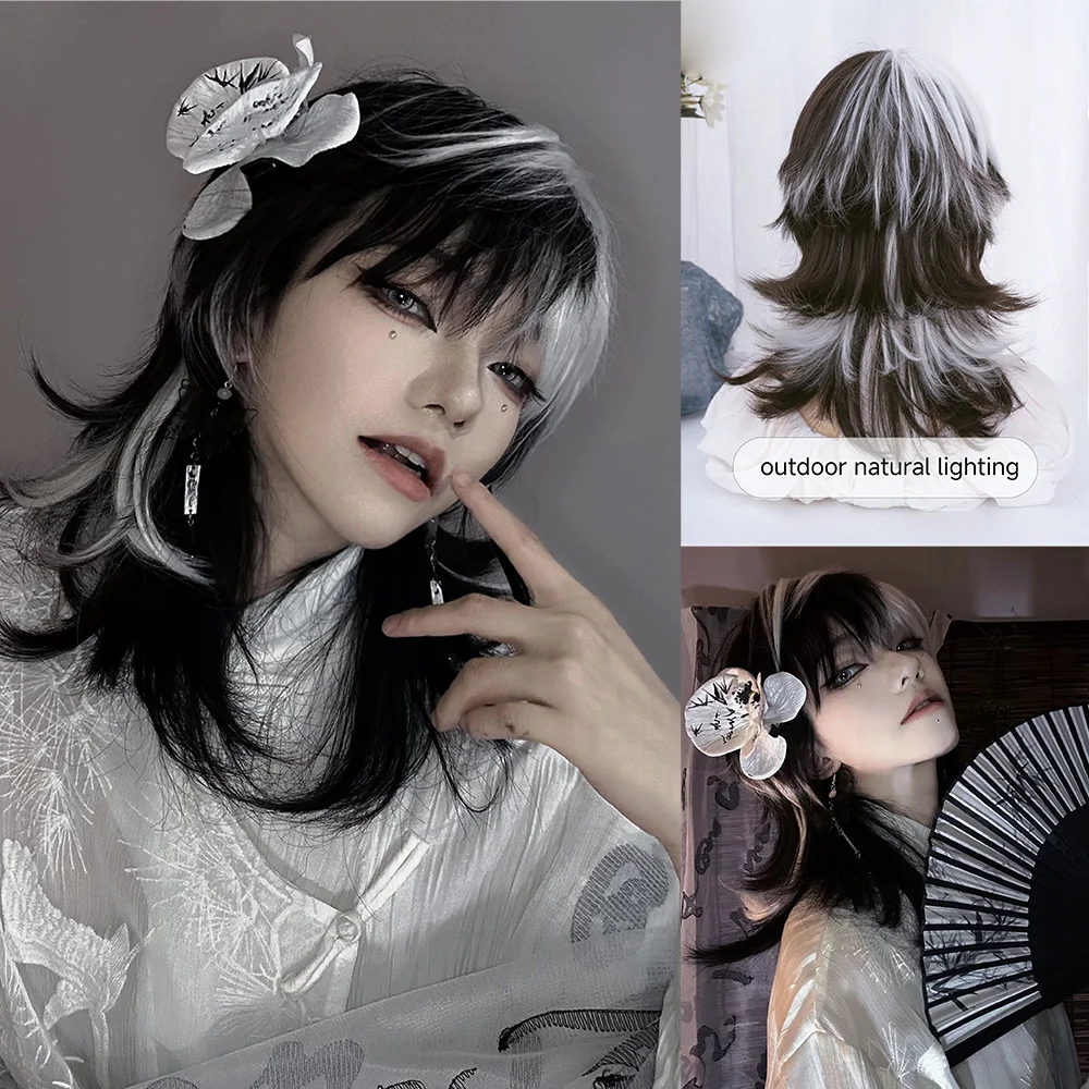 16 Zoll schwarz-weiße syntheti – Synthetic Braided Wigs For Black Women Bewertung und Preis
